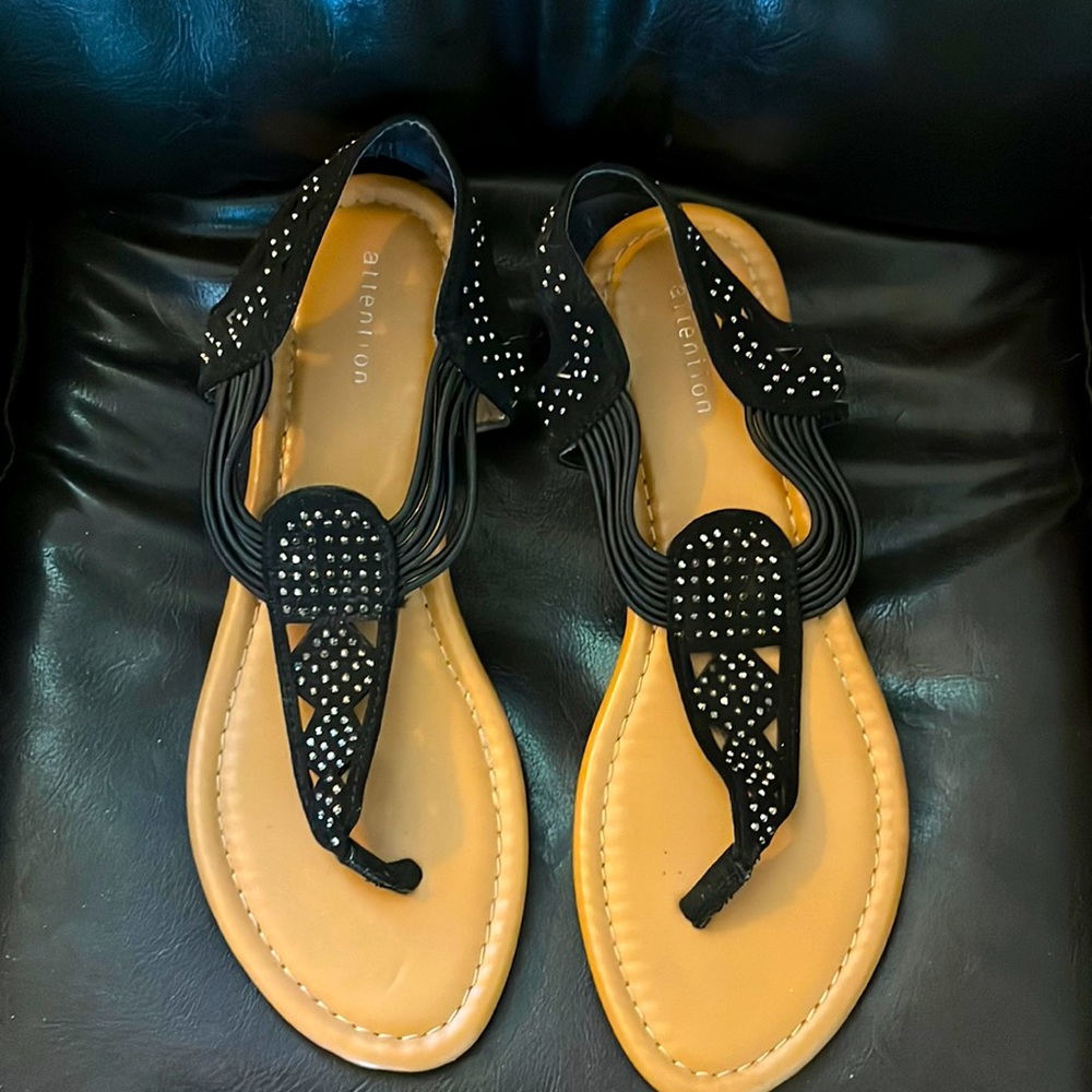 Cute Black Studded Sandals